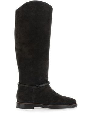 Brunello Cucinelli Boots With Monile Detail On The Side - Black