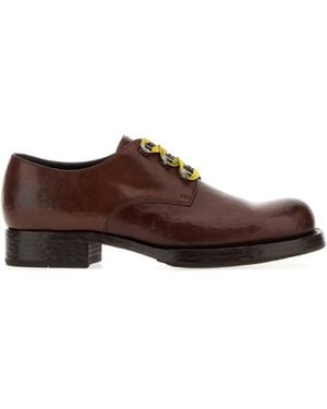 Prada Leather Lace-Up Shoes - Brown