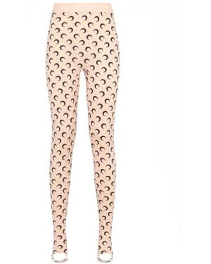 Marine Serre "Moon" Leggings - Natural