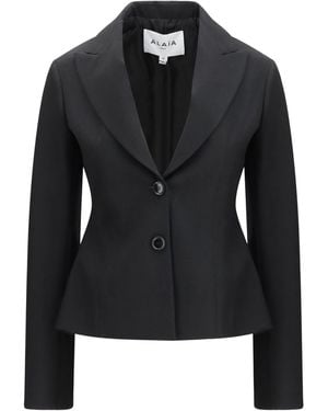 Alaïa Alaia Lightweight Wool Single-Breasted Jacket - Black