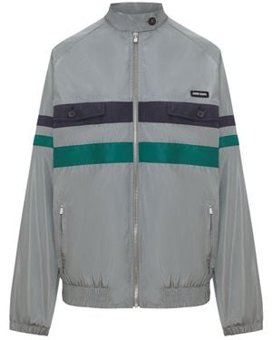 Miu Miu Tec Silk Blouson - Gray