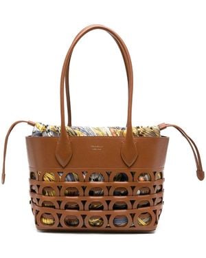 Ferragamo Gancini Laser Tote Bag - Brown