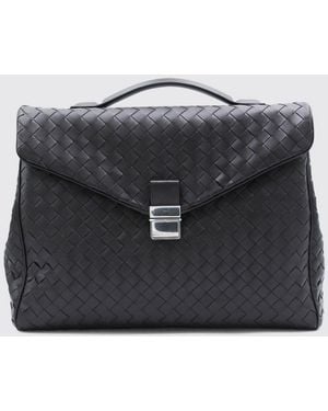 Bottega Veneta Archivist Intrecciato Leather Bag - Black