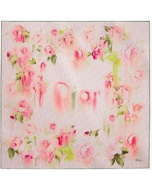 Dior Dior Dior Painted Roses Silk Foulard - Pink