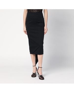Thelatest Cotton Midi Skirt - Black