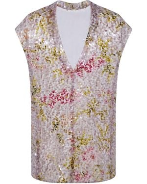 Alberta Ferretti Printed Sequins Shirt - Gray