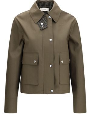 Fendi Mackintosh Fabric Jacket - Green