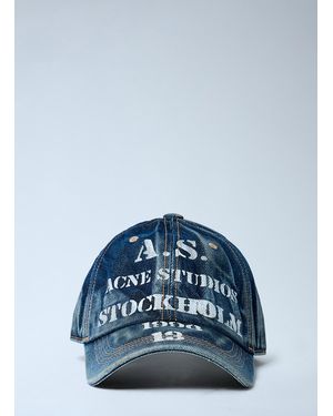 Acne Studios Logo Motif Baseball Cap - Blue
