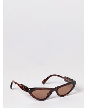 Miu Miu Triangular Frame Acetate Sunglasses With Contrast Logo - Multicolor