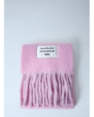 Acne Studios Fringed Wool-Blend Scarf - Purple
