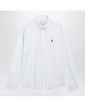 Ami Paris Light And Striped Ami De Coeur Shirt - White