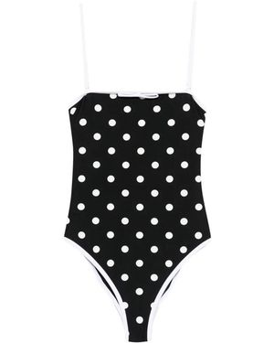 Self-Portrait Polka-Dot Pattern Swimsuit - Black