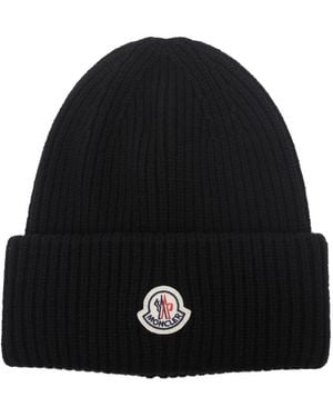 Moncler Logo Patch Beanie - Black