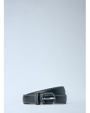 TOTEME Slim Leather Belt - Blue