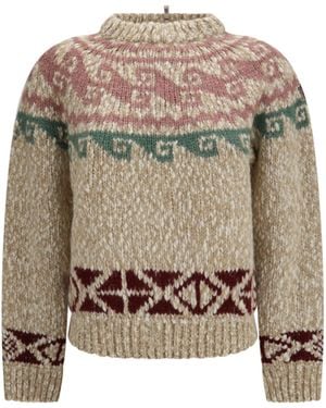 Moncler Geometric Jacquard Sweater Natural