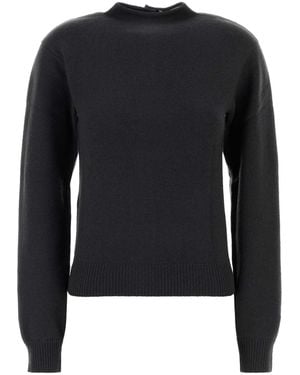 Lemaire Charcoal Cashmere Sweater - Black