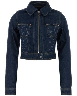 Marine Serre Dark Blue Denim Jacket