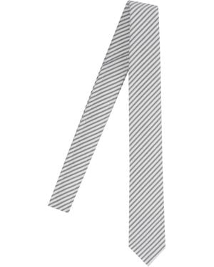 Thom Browne Stripe Tie - White