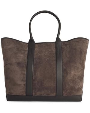 Tom Ford Large 'Tote' Suede Bag - Brown