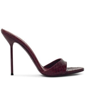 Paris Texas 'Lidia 105' Deep Leather Mules - Red