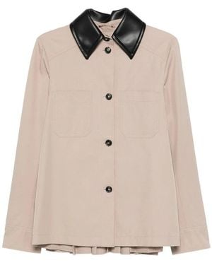 Sportmax Rainwear With Contrasting Collar - Natural