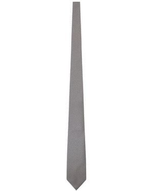 Tom Ford Silk Tie With Geometric Pattern - White