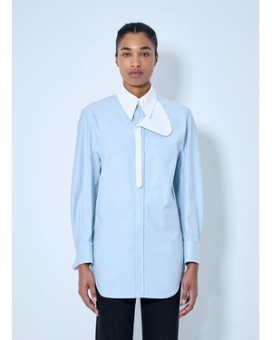 Bottega Veneta Asymmetrical Collar Long-Sleeve Shirt - Blue