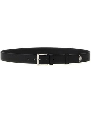 Prada Saffiano Leather Belt - Black