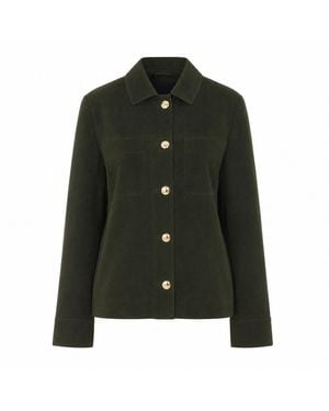 Max Mara Smmabisso Suede Shirt Jacket - Green