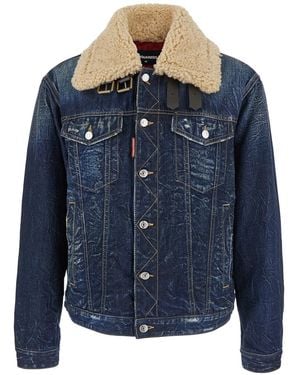 DSquared² Denim Aviator Jacket - Blue