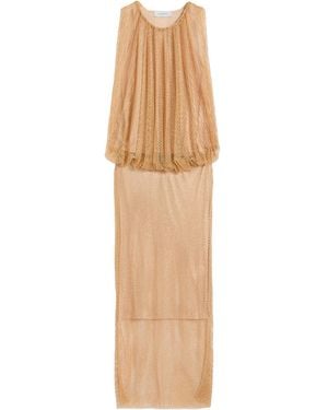Sportmax Sleeveless Jersey Dress With Crystals - Natural