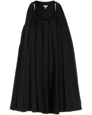 Loewe Satin Mini Dress - Black