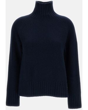 Max Mara Max Mara Boxy Turtleneck Wool And Cashmere Sweater - Blue