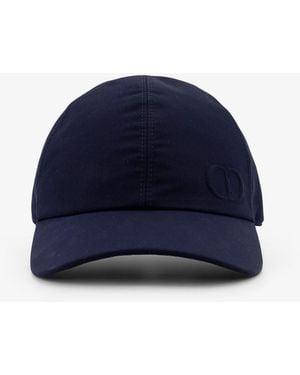 Dior Dior Cotton Hat With Embroidered Cd Logo - Blue