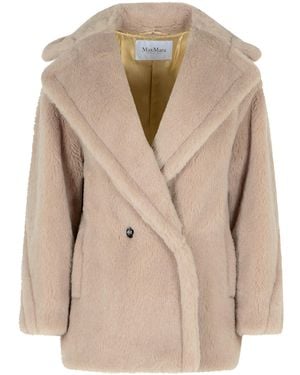 Max Mara Alpaca And Virgin Mauve Wool Jacket - Natural
