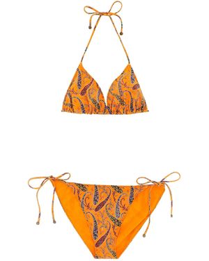 Etro Floral Paisley Bikini - Orange