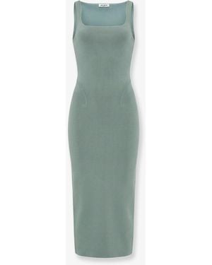 Alaïa Long Silk Knit Dress - Green
