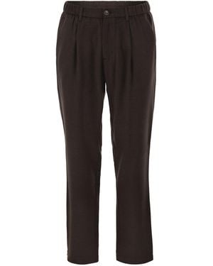 Herno Wool And Modal-Blend Pants With Elasticated Waist - Black