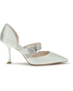 Roger Vivier Efflorescence Dorsay Satin Pumps - White