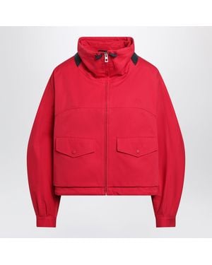 Loewe Cropped Cotton And Silk Gabardine Jacket - Red