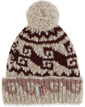 Moncler Wool-Alpaca Blend Beanie With Pom-Pom - Natural