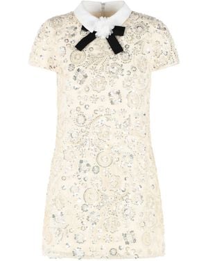Self-Portrait Self Portrait Polyester Mini Dress - Natural