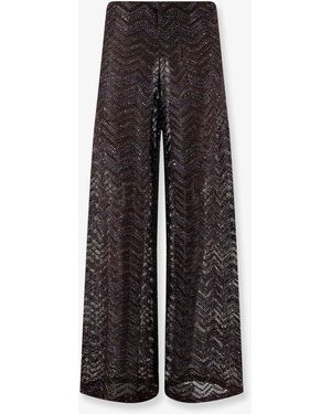 Missoni Viscose Blend Pants With Chevron Pattern - Multicolor