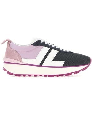 Lanvin Fabric And Mesh Sneakers - Multicolor