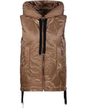 Max Mara Water-Repellent Padded Canvas Hooded Gilet - Brown