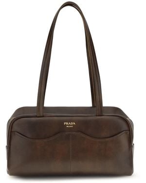 Prada Leather Shoulder Bag - Brown