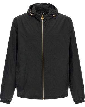Versace 'Barocco' Jacquard Windbreaker - Black