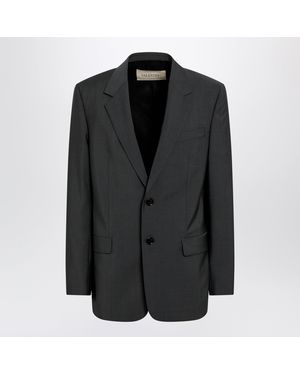 Valentino Single-Breasted Wool And Mohair Jacket - Black