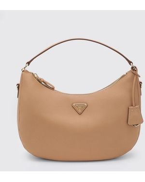 Prada Leather Hobo Bag - Brown