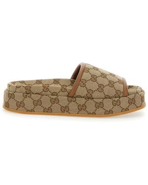 サンダル Gucci Leather Slides With All-Over Gg Motif Gucci Leather Slides With All-Over Gg Motif | Grailed